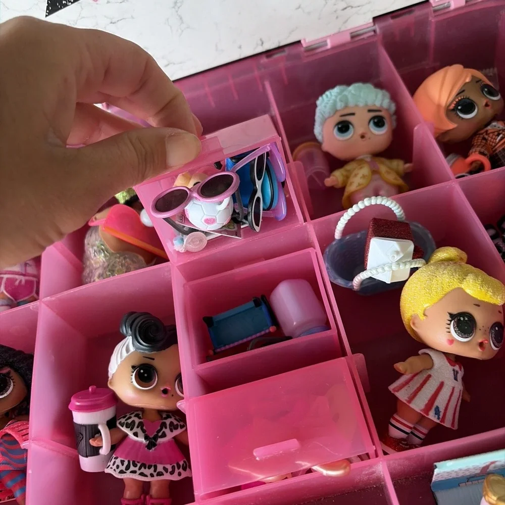 LOL Surprise Doll Lot Mixed Dolls Pet Accessories Pink Storage Case See Pics